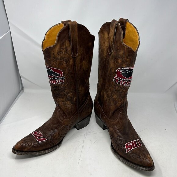 Game Day Boots Southern Illinois University Sulkis Distressed Leather Size 11B - Picture 12 of 14